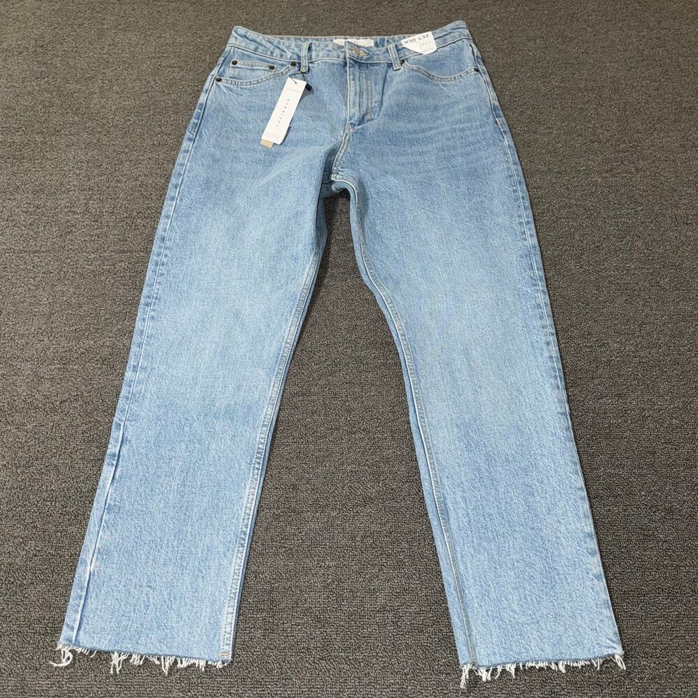 NWT Topshop High Waisted Straight Leg Jeans Women's Size 30‎ Blue Light Wash